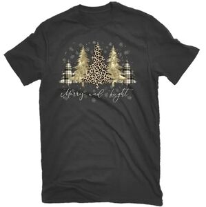 🎄[2 For $16]🎄Gold and Black Holiday Unisex T-Shirt
